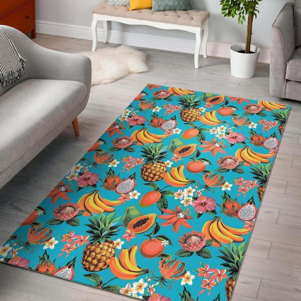 Vintage Tropical Fruits Pattern Print Rug