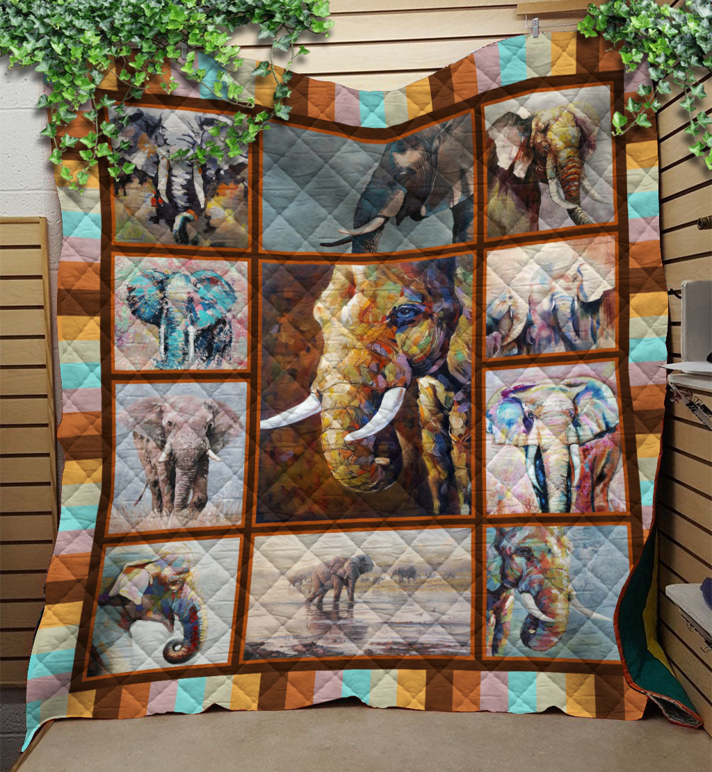 Viticstore™ 3D All Over Printed Animals Quilt – Big Elephant- Soft Cotton All Size Quilt