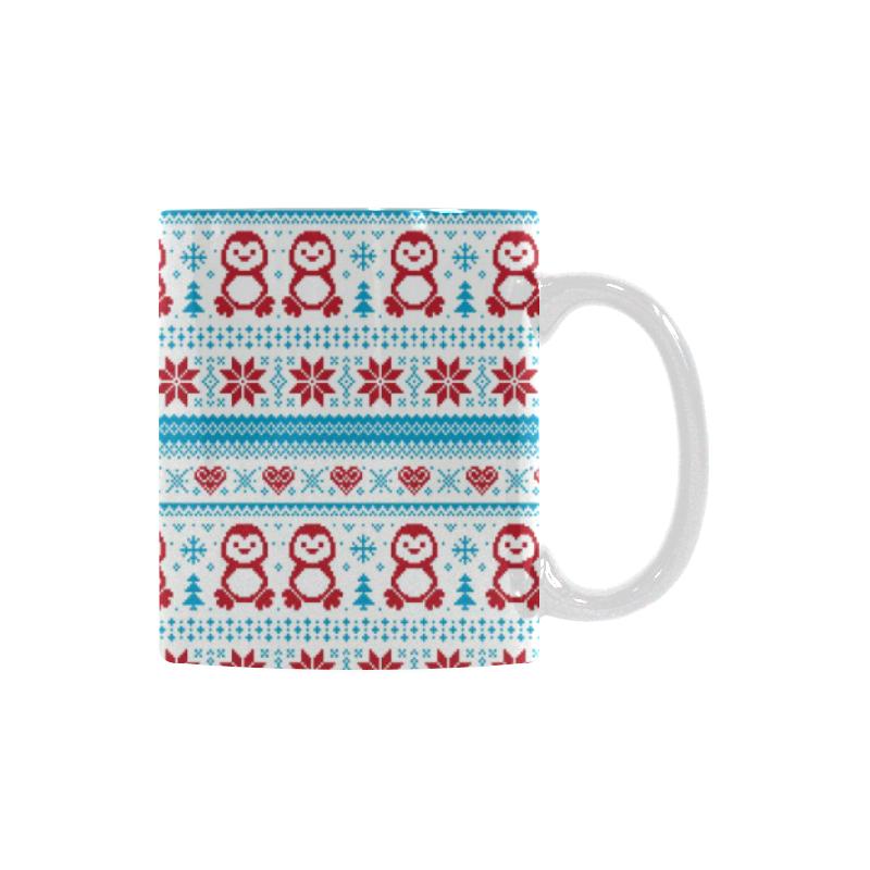 Penguin Sweater Printed Pattern Classical White Mug (FulFilled In US)