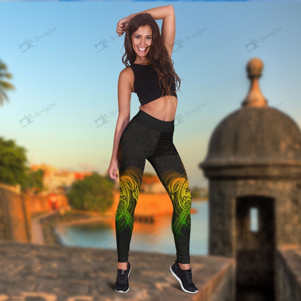 Turtle Taino Puerto Rico Leggings and Hollow Tank Top BIL21032502