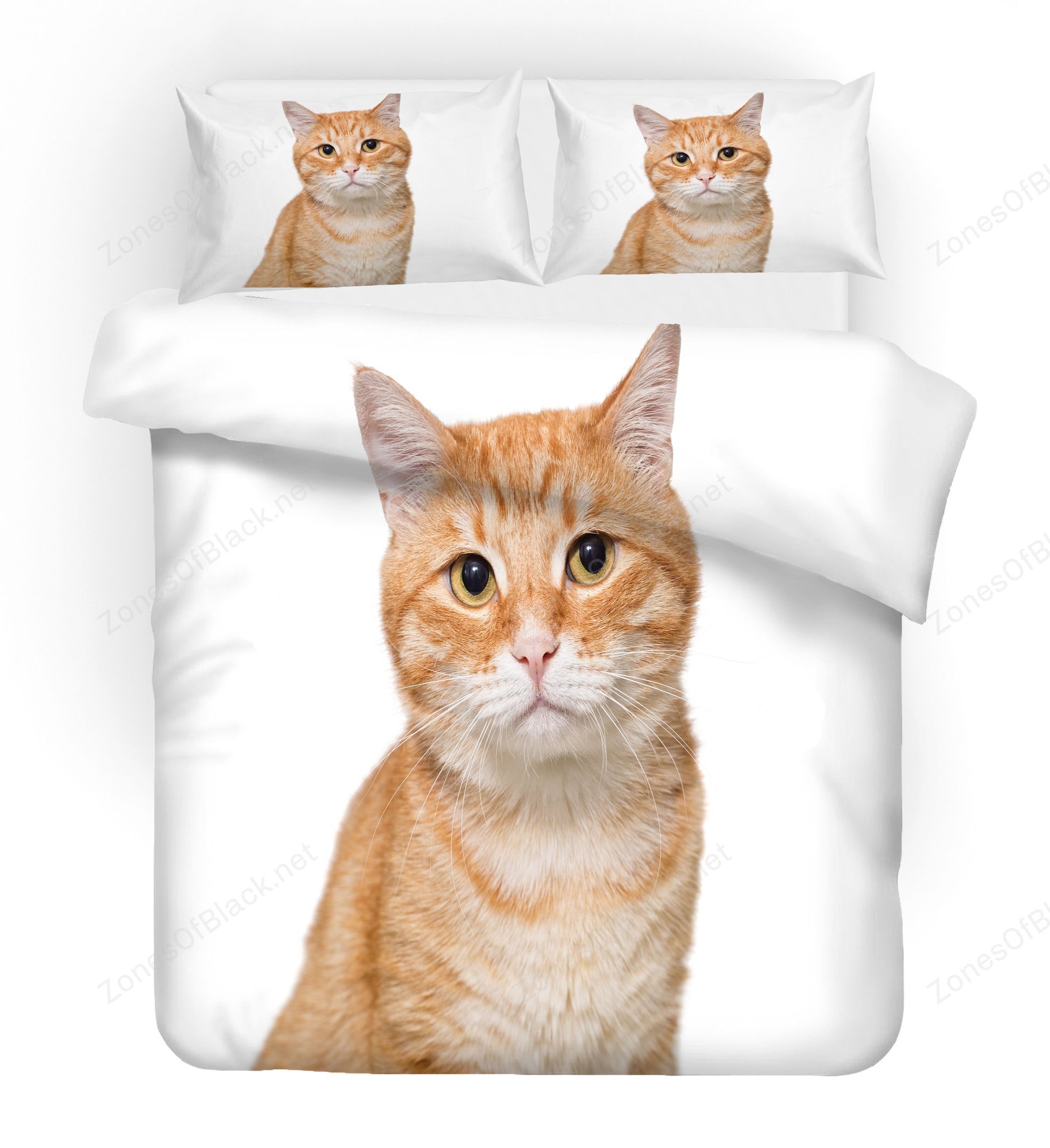 3D White Animal Cat Kitty Bedding Set Bedroom Decor