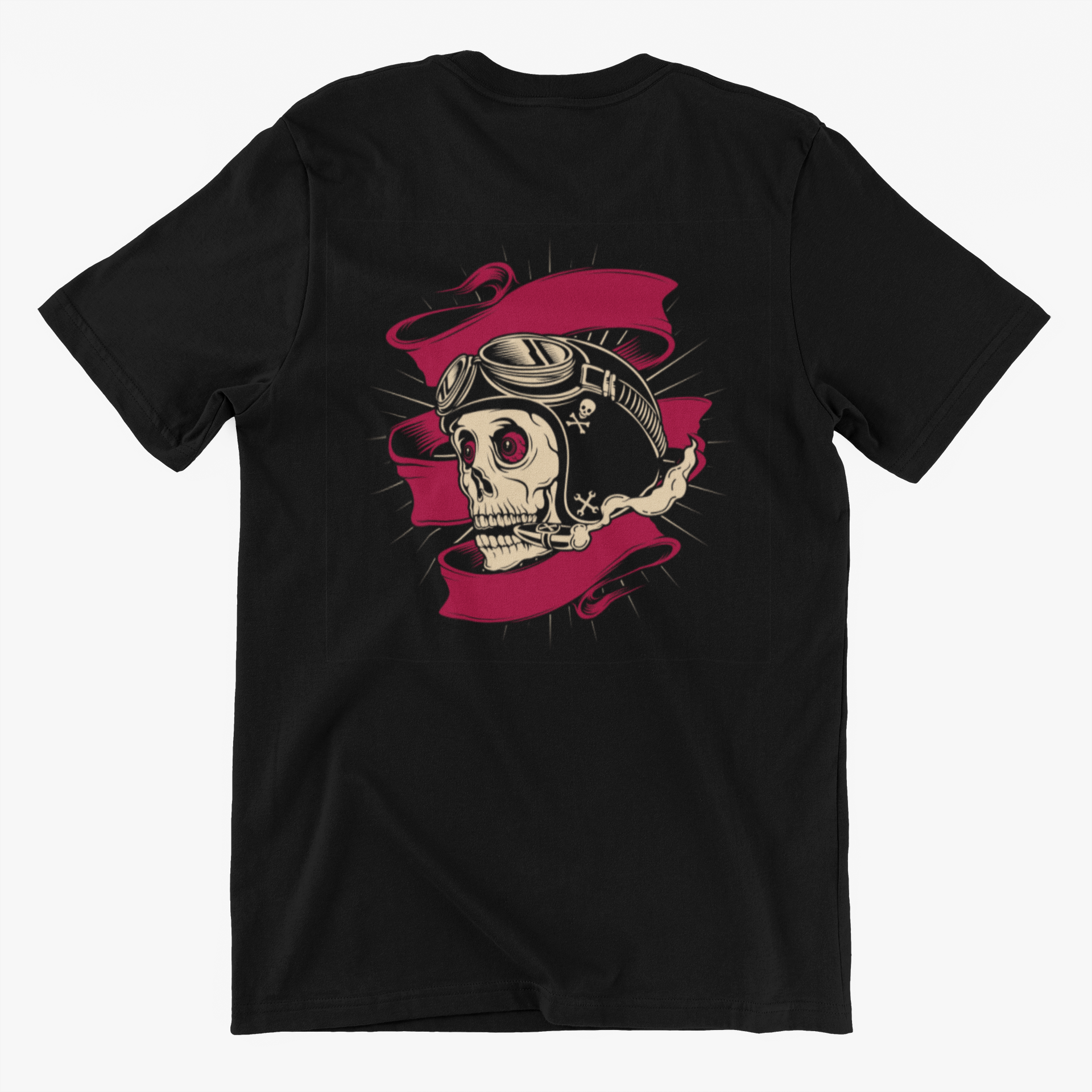 Skull Helmet Smoking Unisex T-Shirt – Skull Art Prints