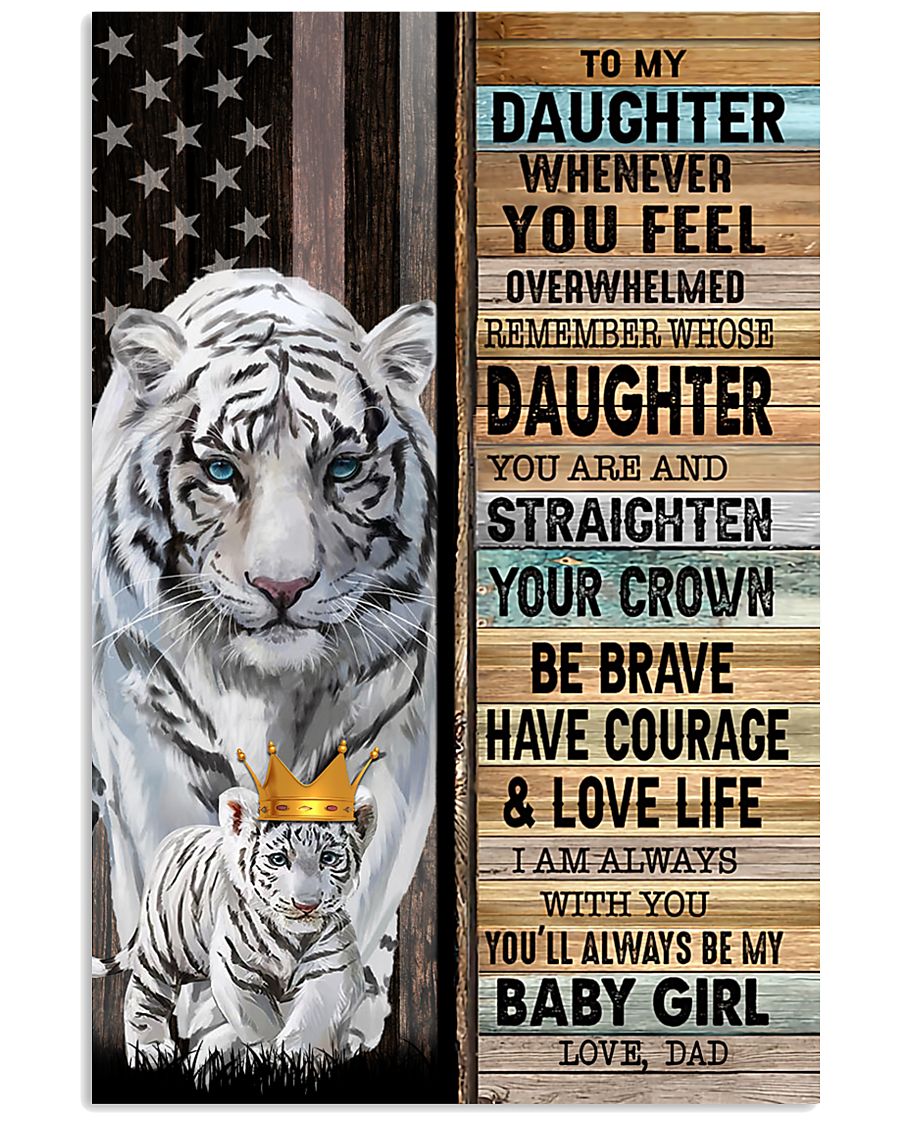 Tiger To My Daughter Poster Print, Canvas Print Wall Art, Canvas Poster Wall Decor