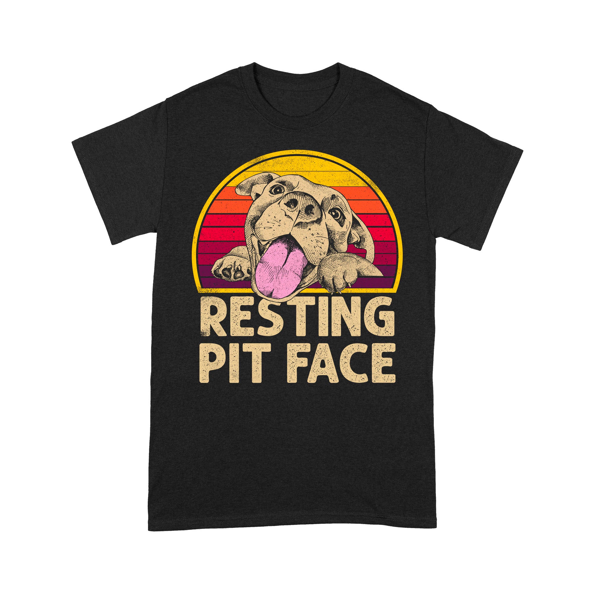 Dog Pitbull Resting Pit Face Funny Dog – Premium T-shirt