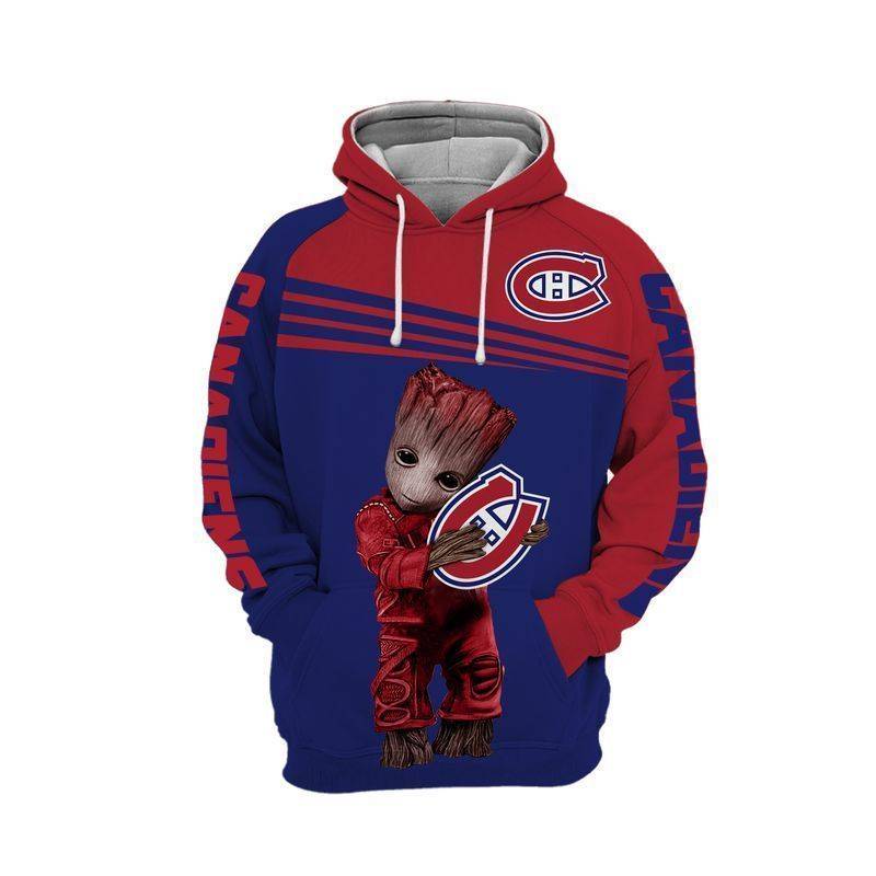 Montreal Canadiens Groot Blue Hoodie/Zip Hoodie 3D Full Printed High Quality