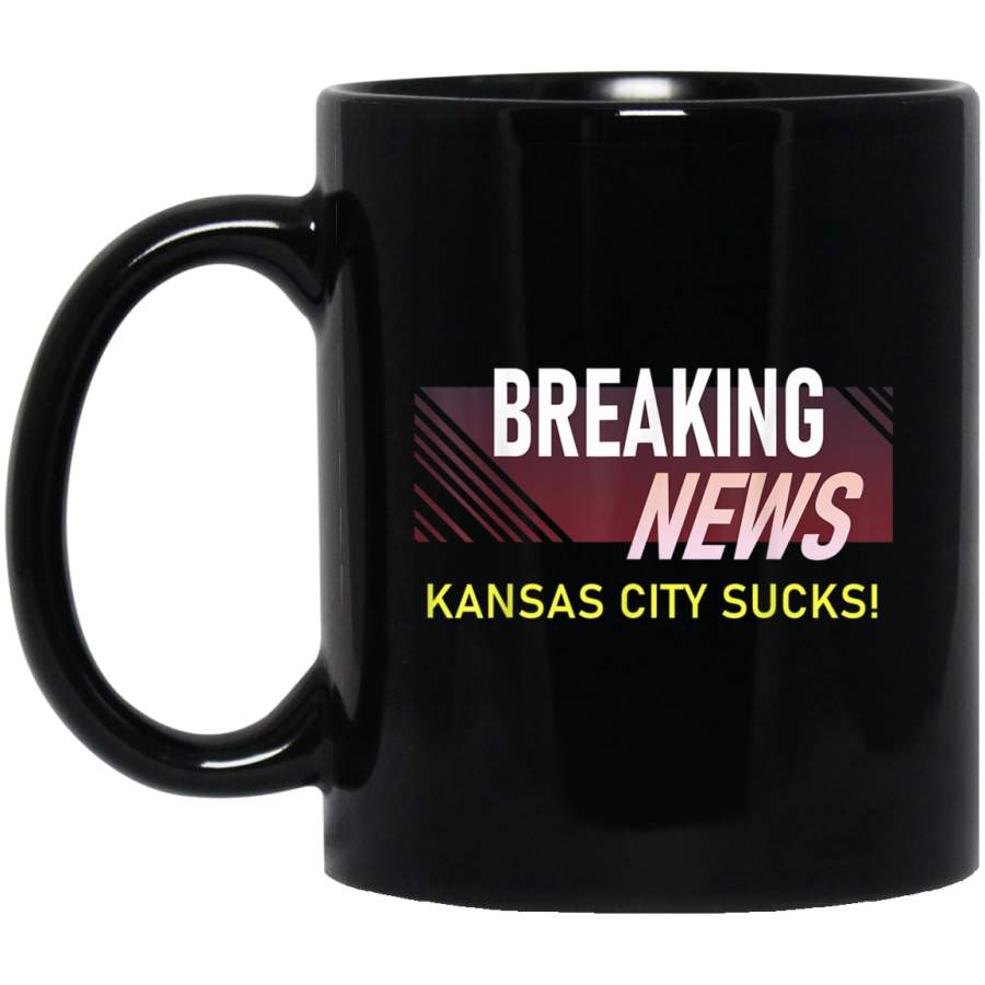 Breaking News Anti Kansas City Sucks Funny Football Joke Mug