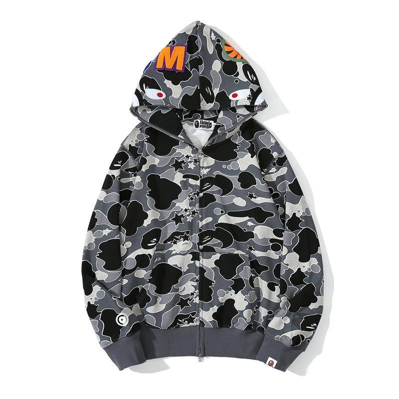 Bape 21Ss Shark Full Zip Cardigan Hoodies Mens Womenslimited M-3Xl