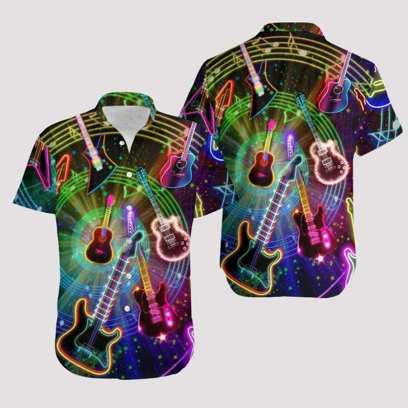 Get Here Hawaii Aloha Shirts Love Guitar Ha77603