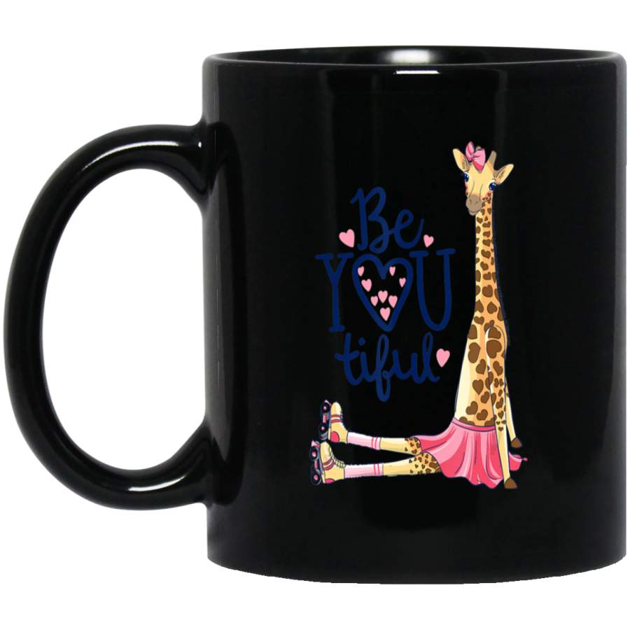 Beautiful Giraffe Inspire Be You Giraffe Animal 11oz 15oz Black Mug Happy Easter Day Funny Colors Eggs Bunny Ears Peeps Cute