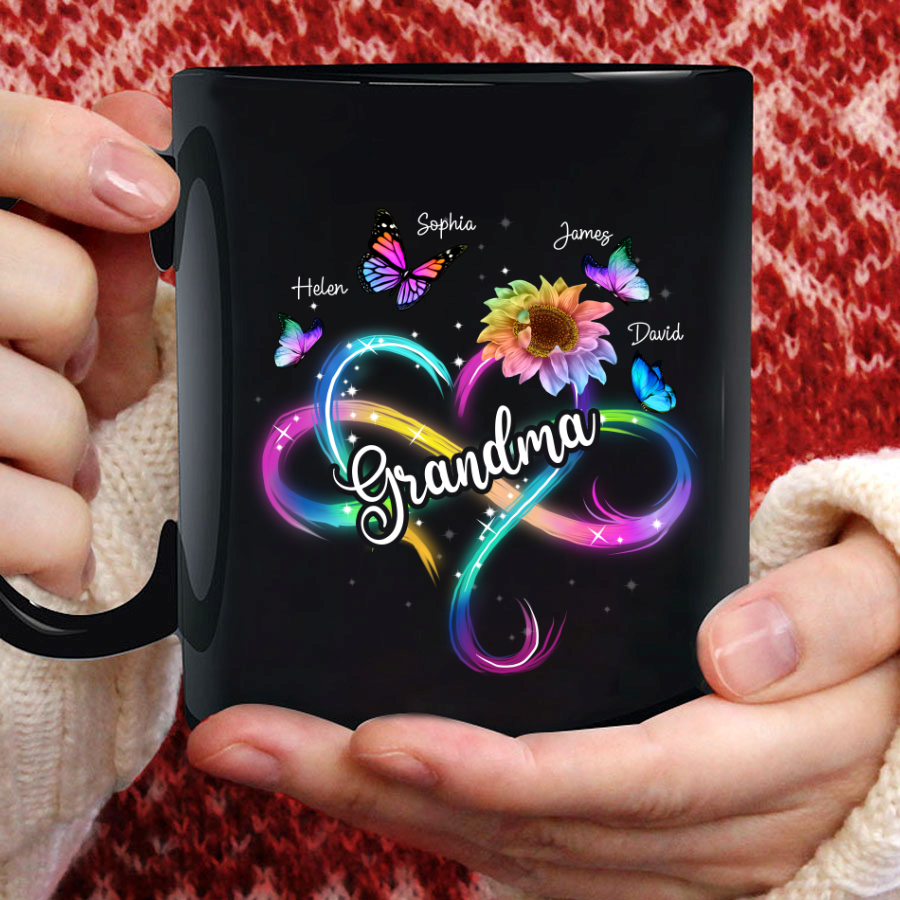 Grandma Love Infinity Heart Butterfly Mug