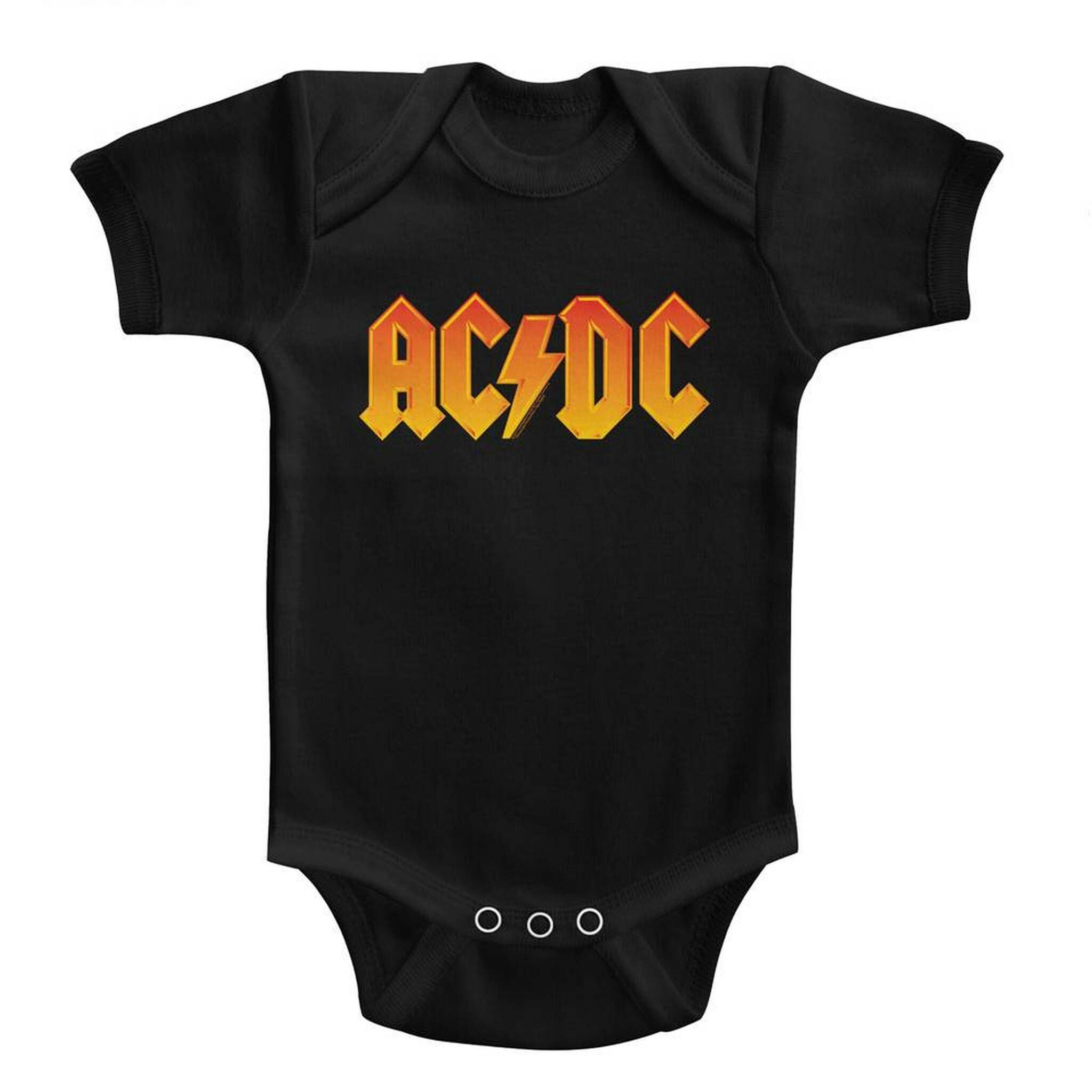 AC/DC Solid Orange Black Infant Baby Onesie T-Shirt