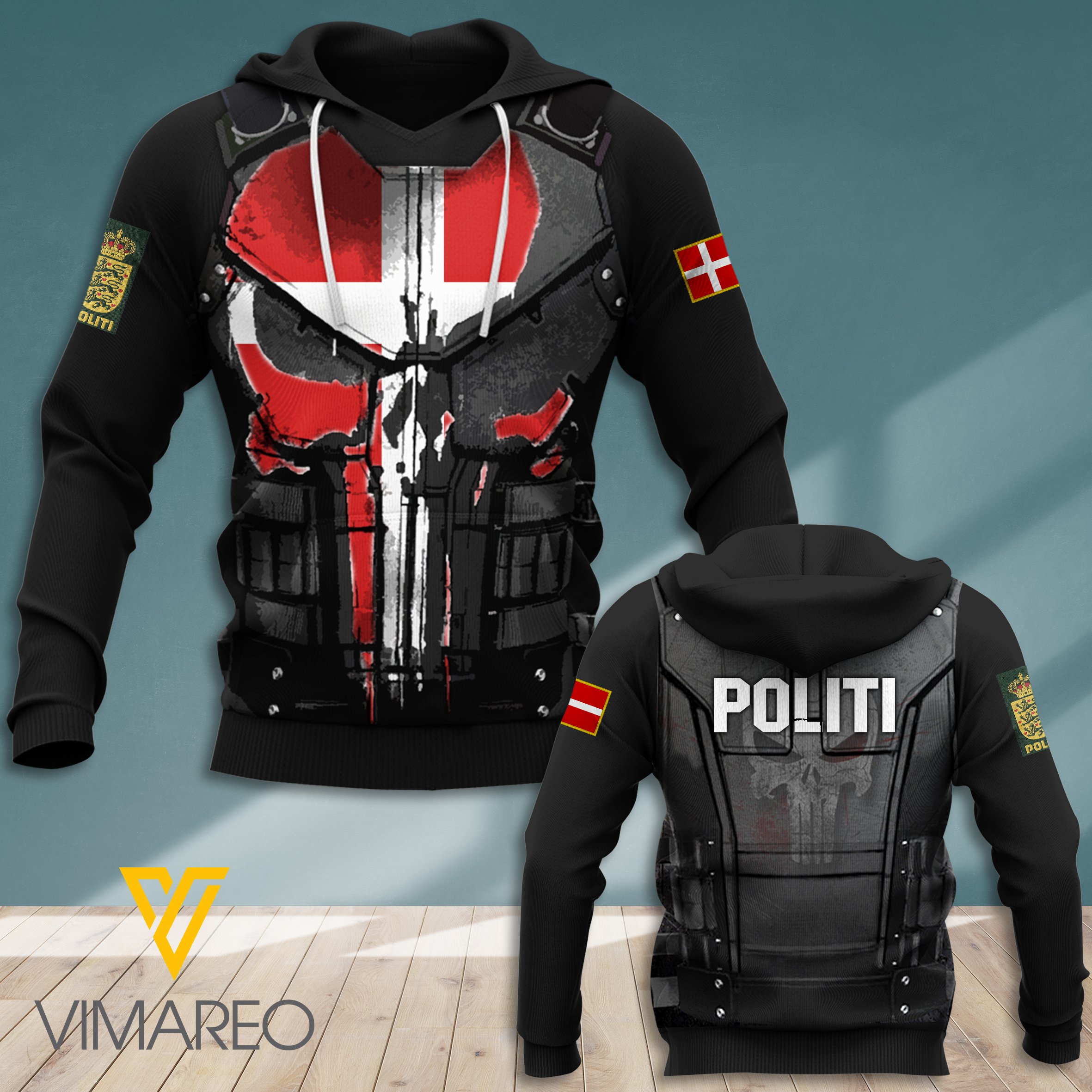 Denmark Politi Hoodie 3D Printed Jue-Dt18