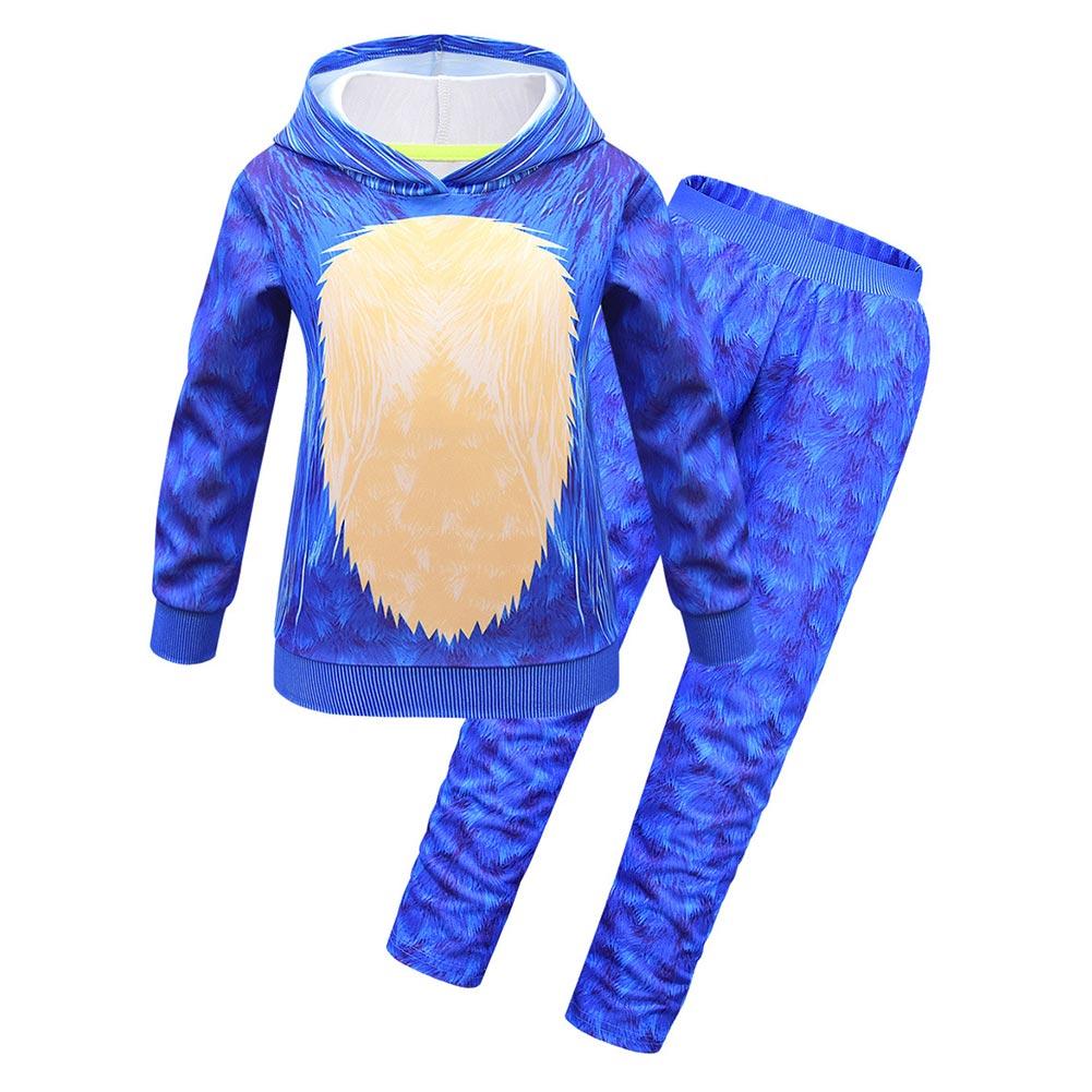 2Pcs Kids Children Sweatshirt Sonic The Hedgehog Cosplay Hoodies Pants Suit Casual Sportswear Tops