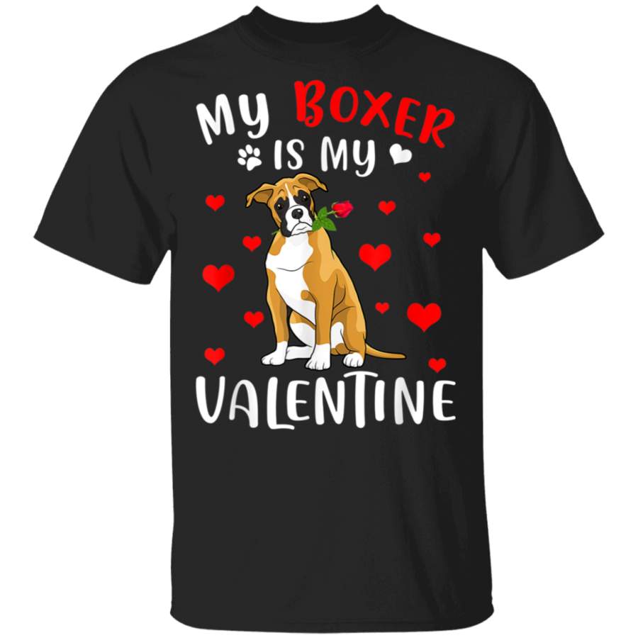 My Boxer Is My Valentine Raining Hearts Shirt