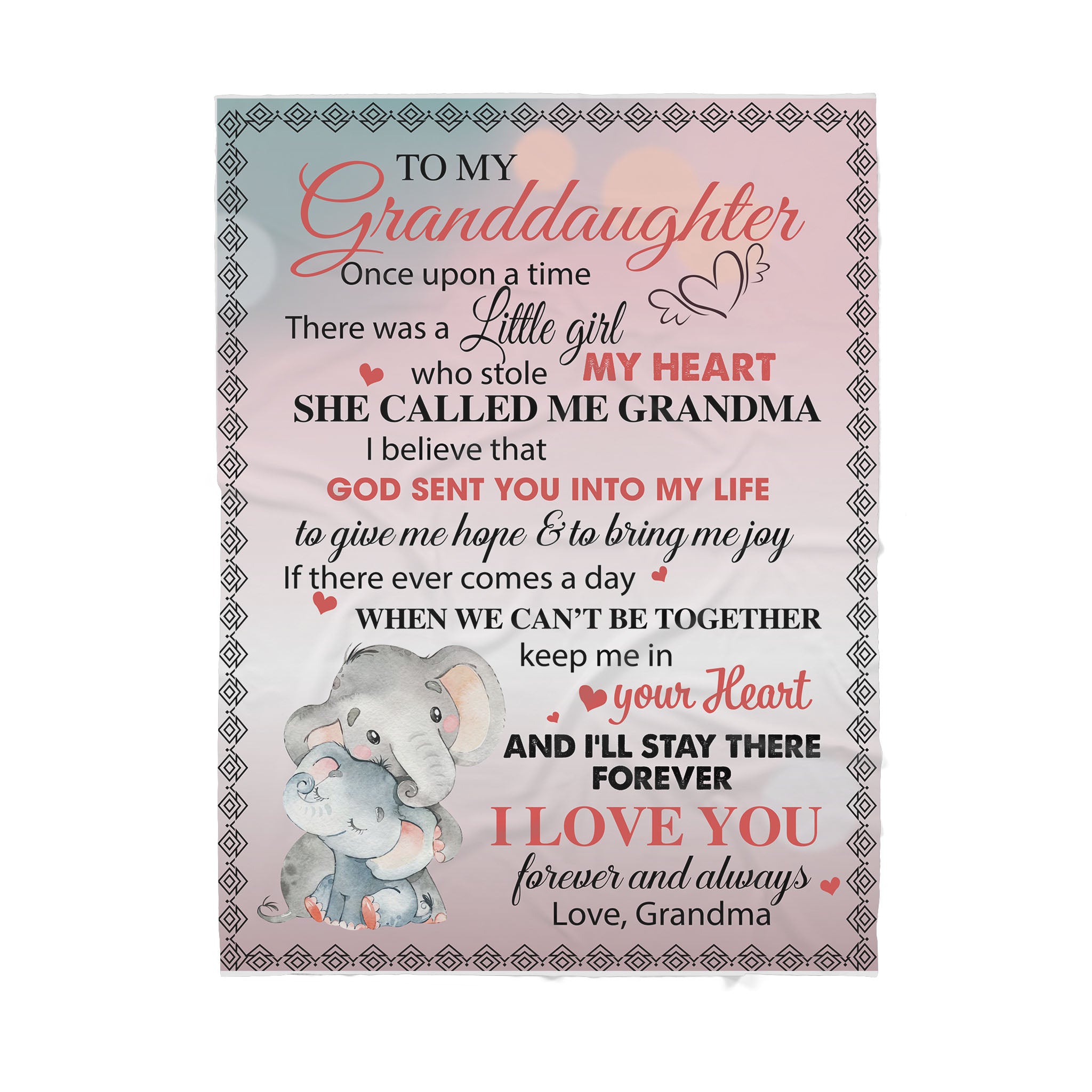 To My Granddaughter Keep Me In Your Heart, Grandma – Sherpa Blanket