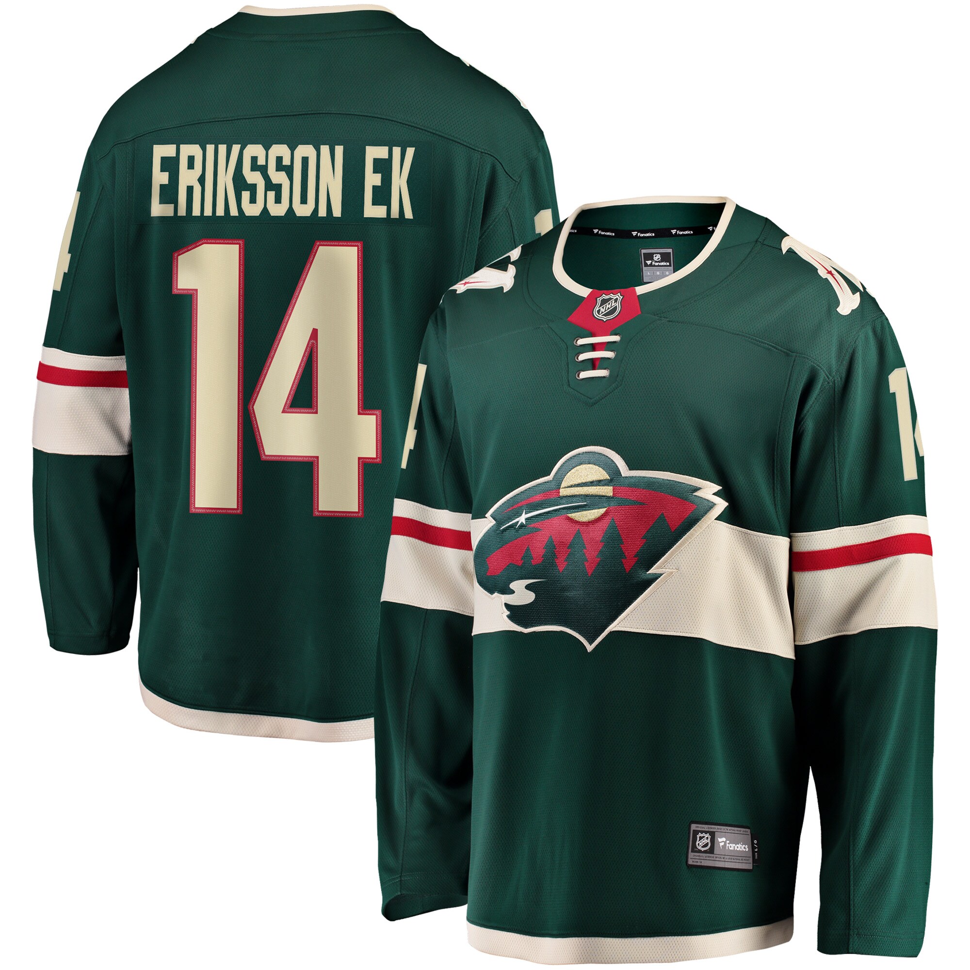 Joel Eriksson Ek Minnesota Wild Branded Breakaway Jersey – Green