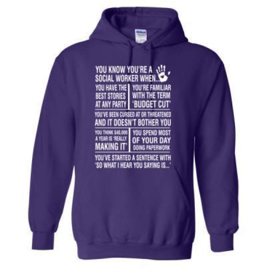 AGR You Know You Are A Social Worker When – Heavy Blend™ Hooded Sweatshirt