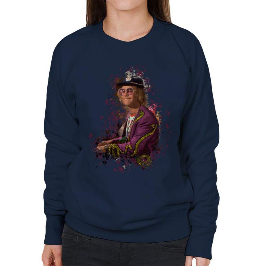 TV Times Elton John At The Piano Women’s Sweatshirt