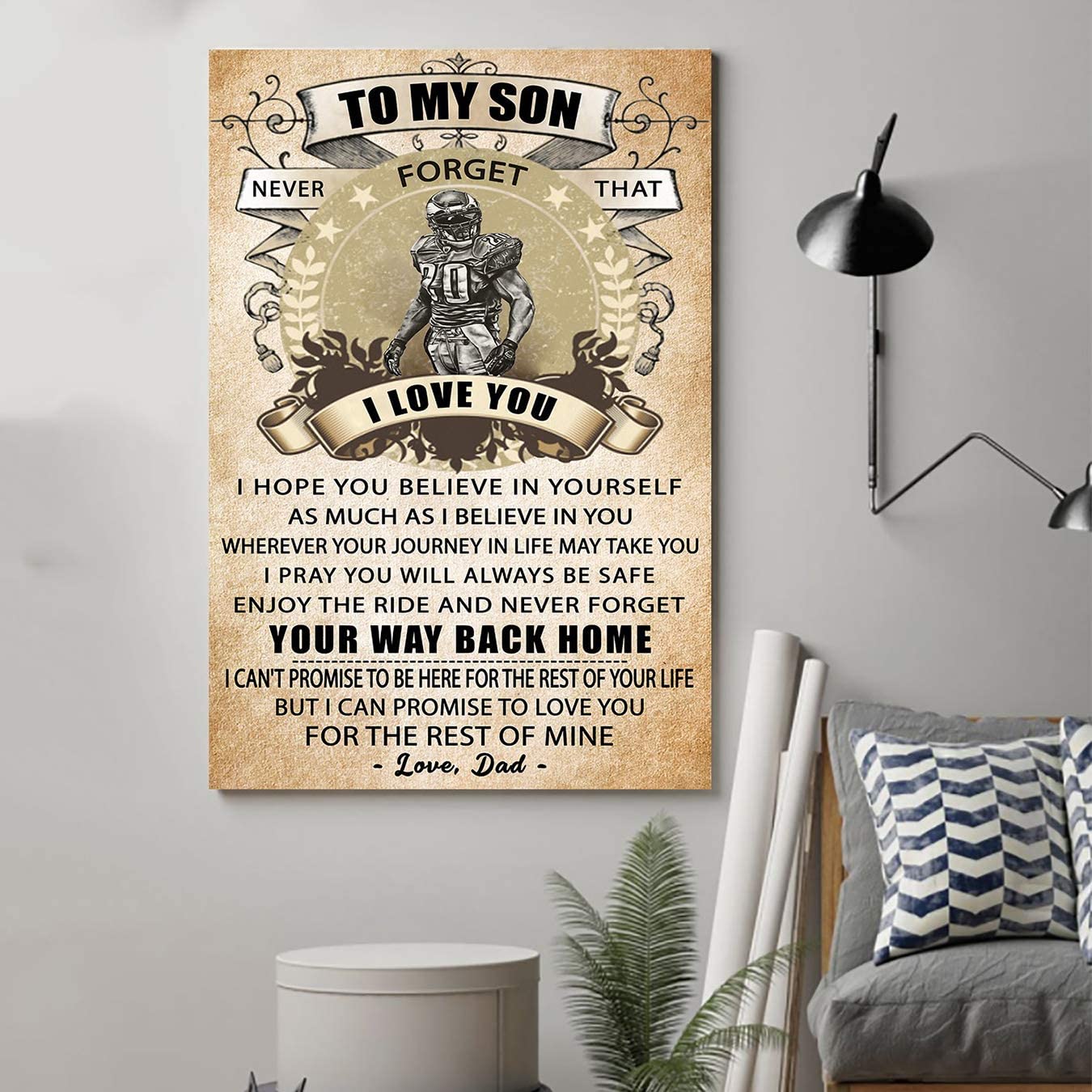 American Football Poster – Dad to Son – Your Way Back Home