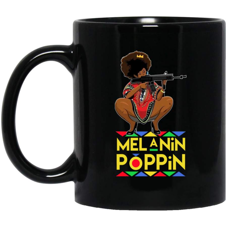 African American Coffee Mug Black Women Melanin Poppin’ Black History Month Mug for African Pride 11oz – 15oz Black Mug