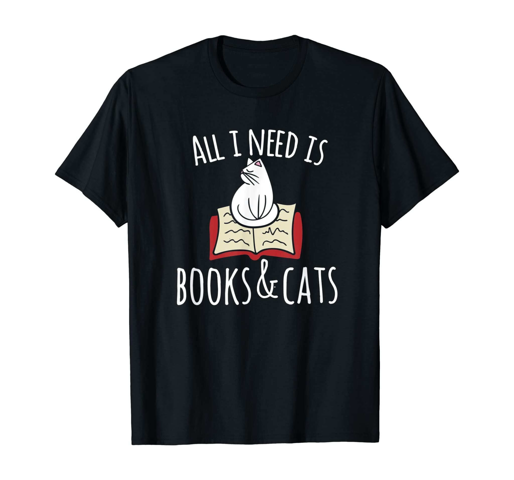 All I need is books & Cats t-shirt Books and cats art tee