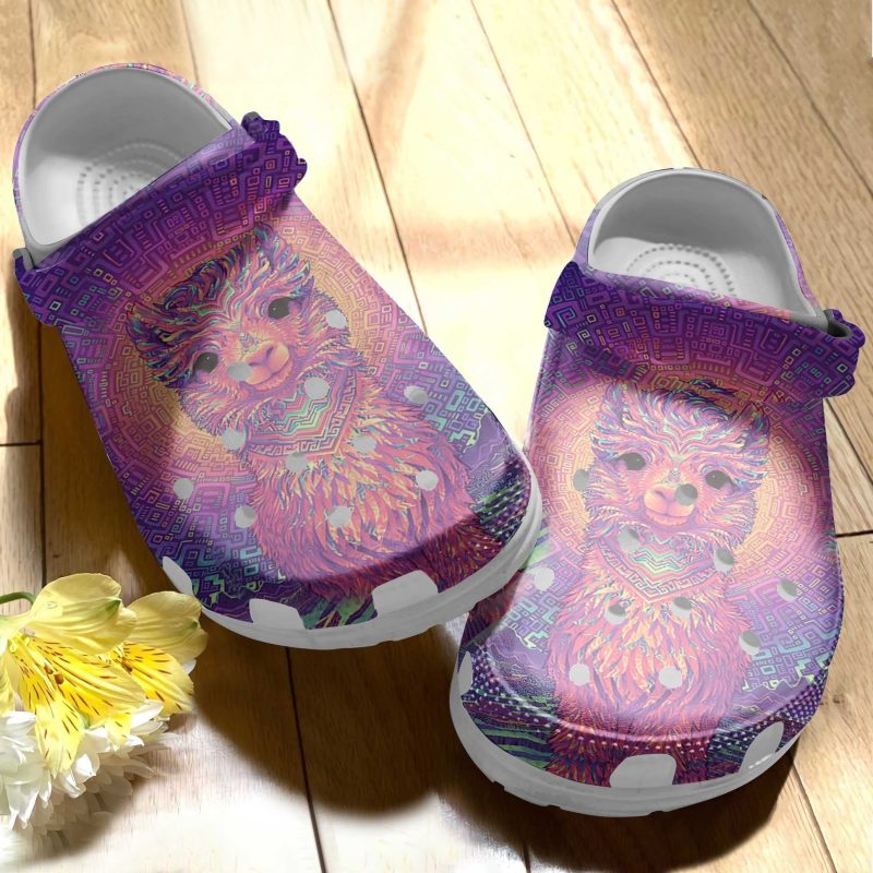 Astral Alpaca Shoes – Animal Art Clog Gift