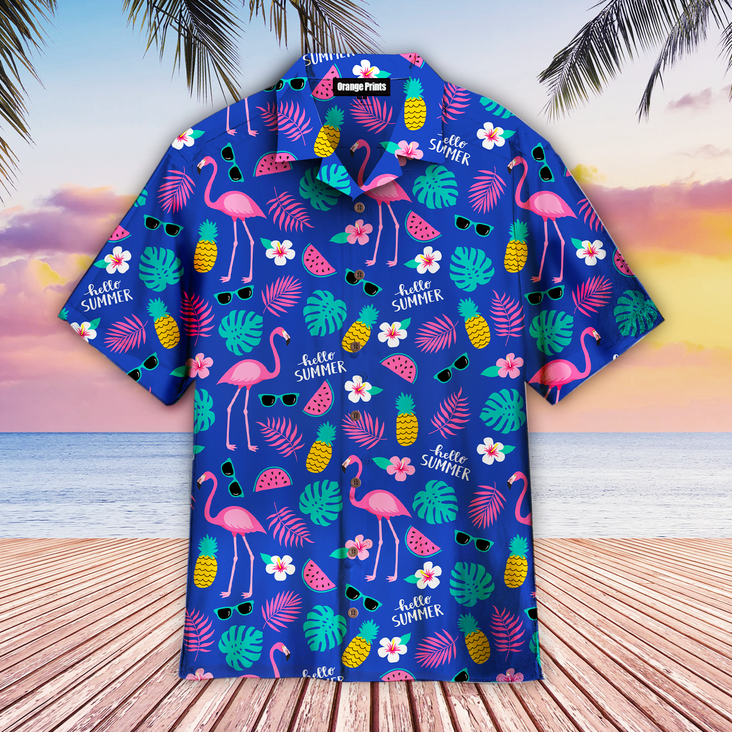 Flamingo Hello Summer Hawaii Shirt For Men Women Ha37783