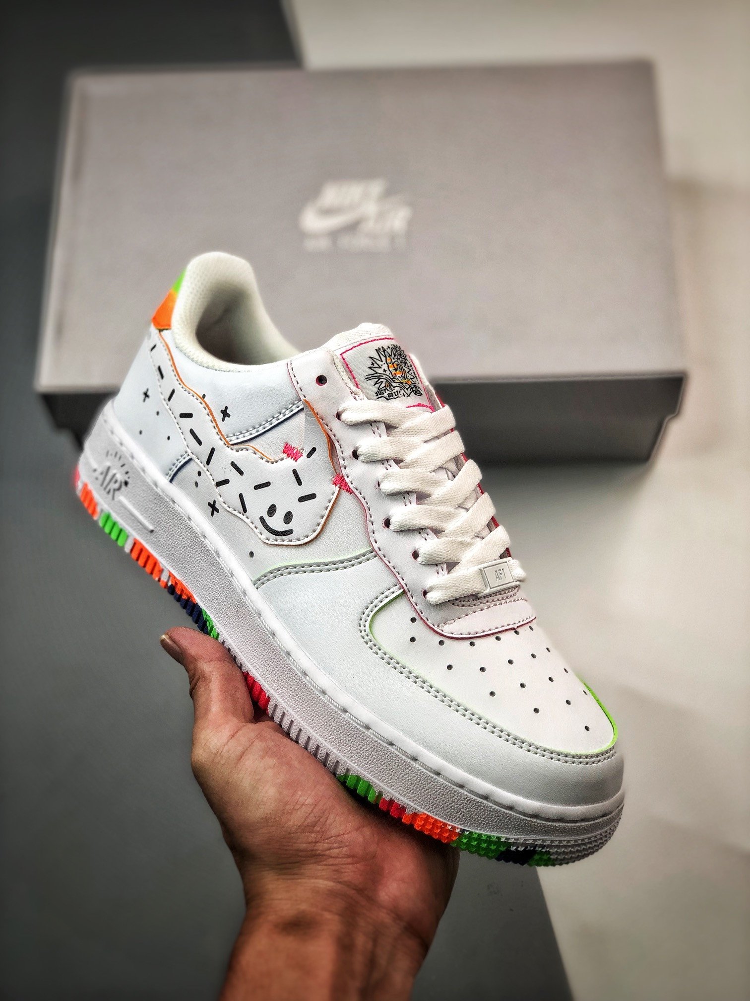 Nike Air Force 1 Low Doodles WhiteOrange-Green DV1366-111 5340331