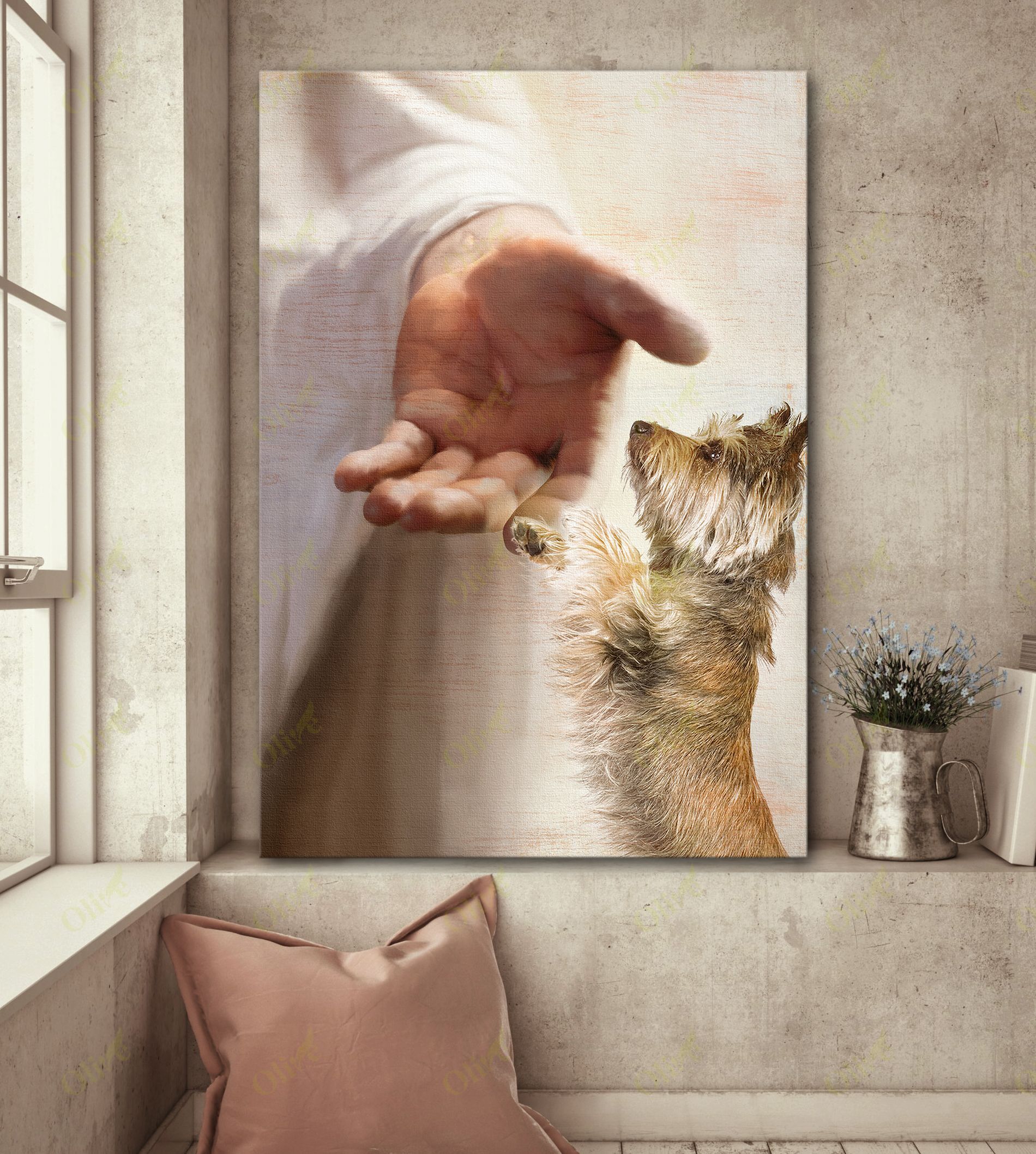 Cairn Terrier – Take My Hand Canvas Wall Art Home Decor