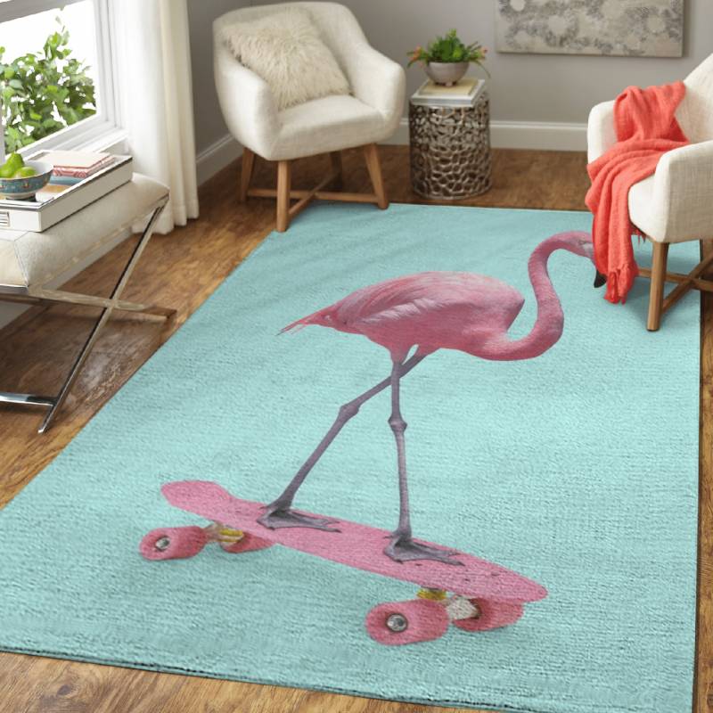 Skate Flamingo – Animals Area Rug Carpet