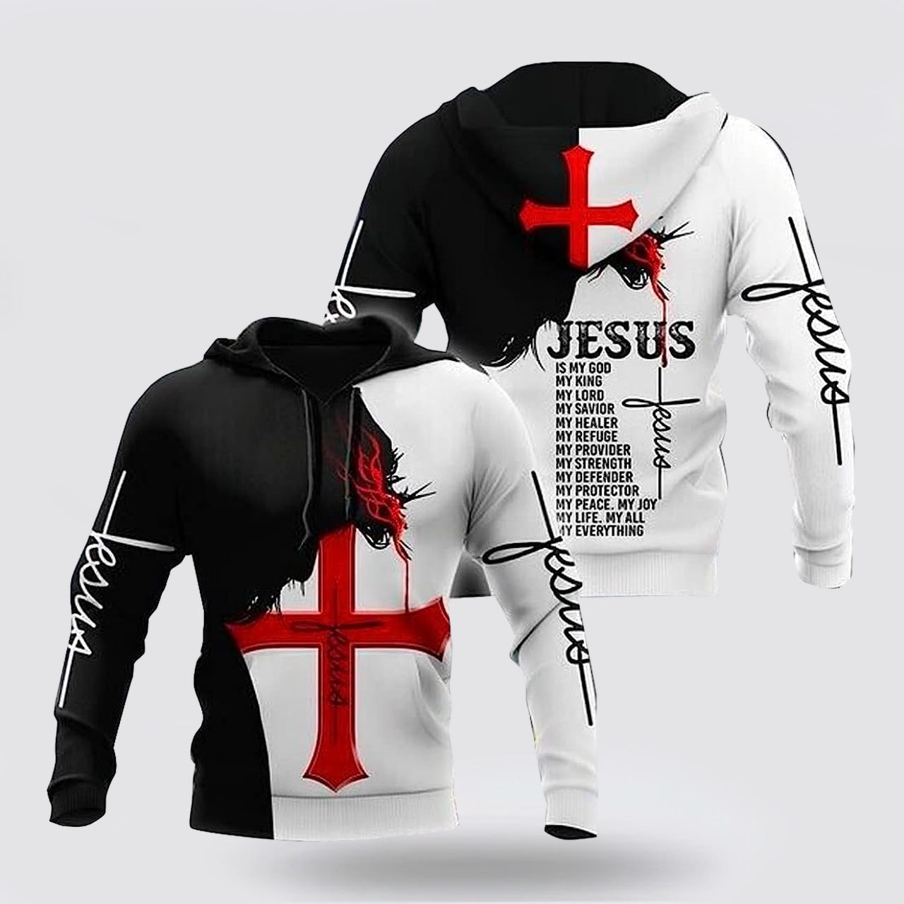 Jesus Is My Life 3D Hoodies For Women Men  Christian Apparel Hoodies