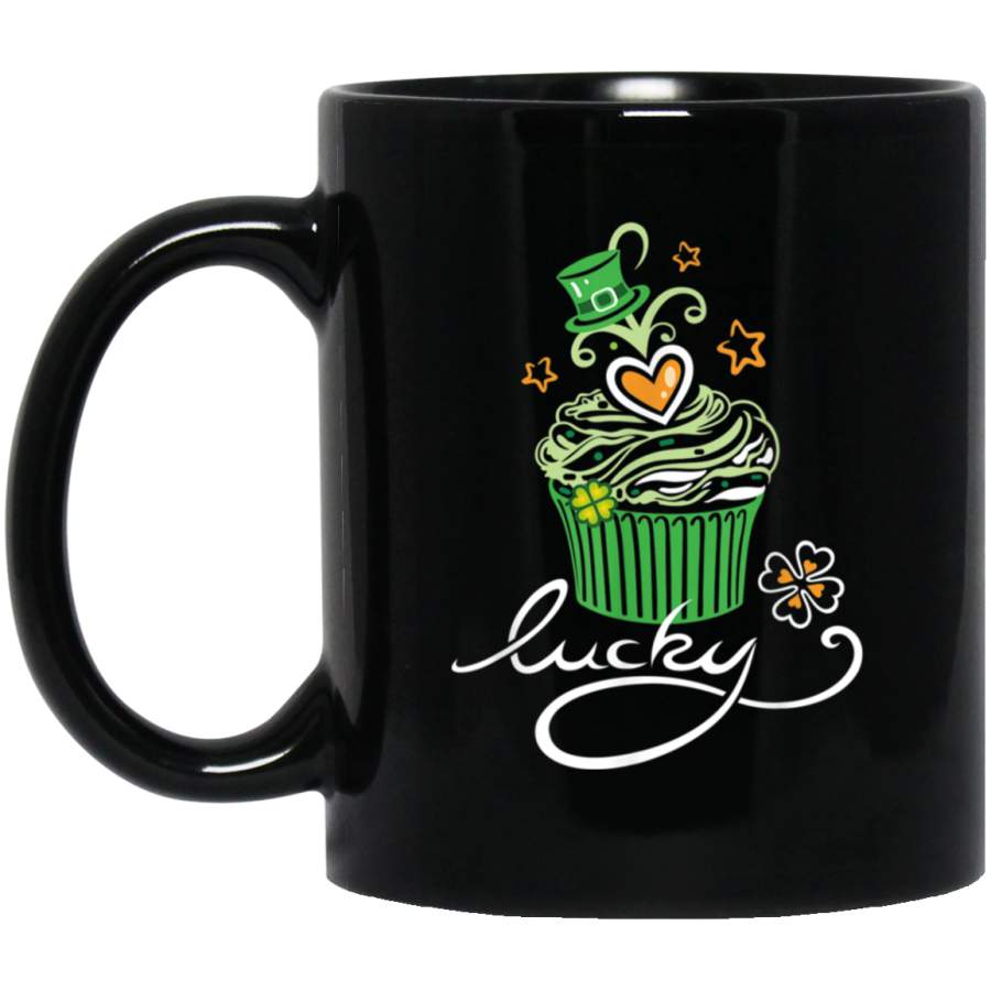 Cute Lucky St Patricks Day Mug Candy Cupcake Shamrock Mug