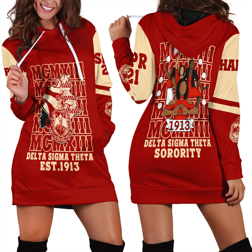 Sorority Dress – Personalized Delta Sigma Theta Mcm Style Hoodie Dress