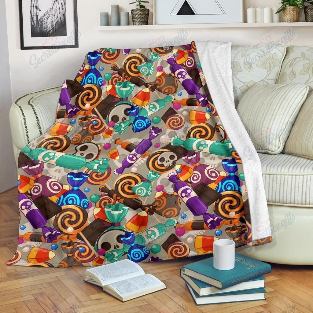 Halloween Candy Pattern Gs-Cl-Dt1903 Fleece Blanket