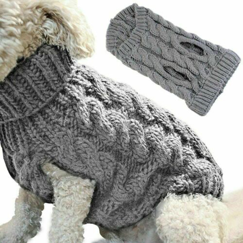 8 Colors Comfortable Elasticity Winter Dog Knitted Jumper Knitwear Dog Clothes Pet Clothes Cat Collar Sweater Coats Pet Supplies alx