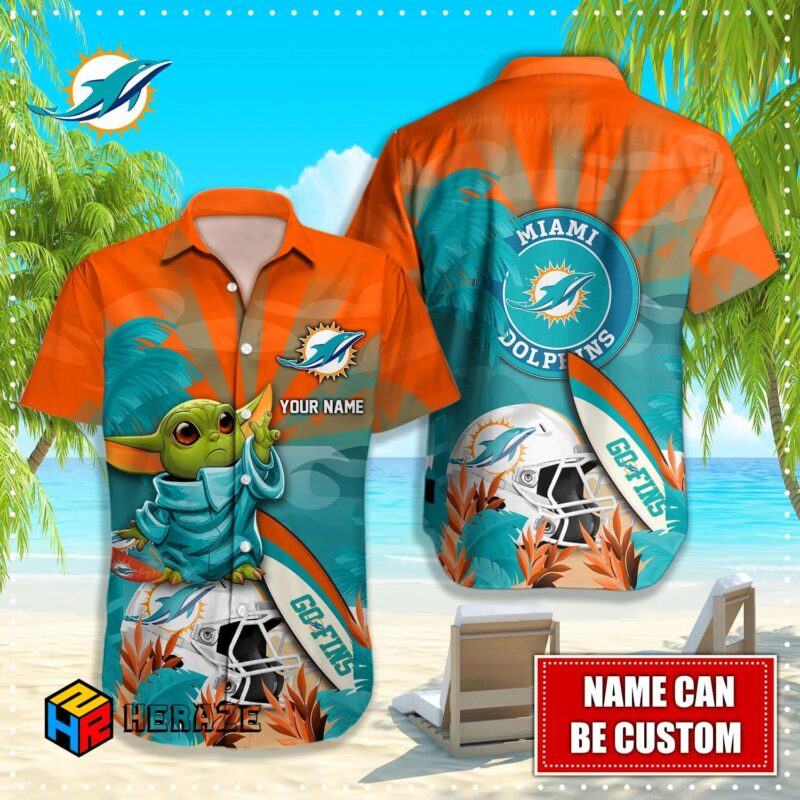 Custom Name Miami Dolphins Nfl Aloha Hawaiian Shirt