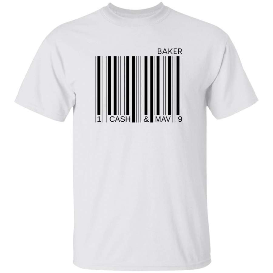 Cash and maverick merch baker barcode t shirt white – Tmerch Store