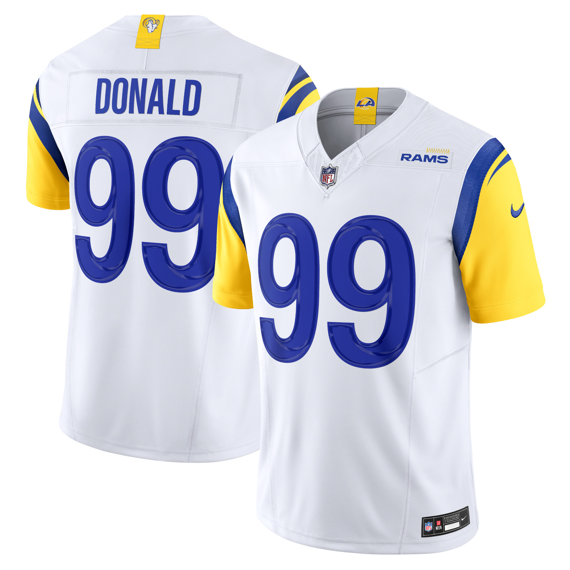 Men’s Los Angeles Rams Aaron Donald White Vapor F.U.S.E. Limited Jersey