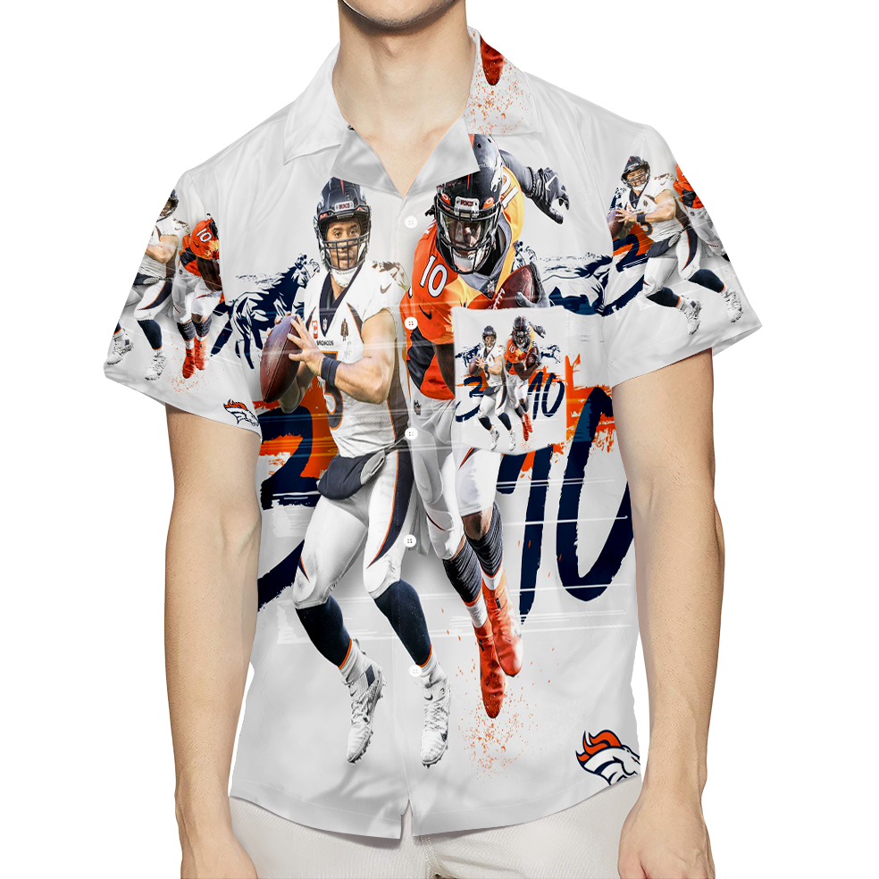 Denver Broncos Russell Wilson X Jerry Jeudy V54 3D All Over Print Summer Beach Hawaiian Shirt With Pocket