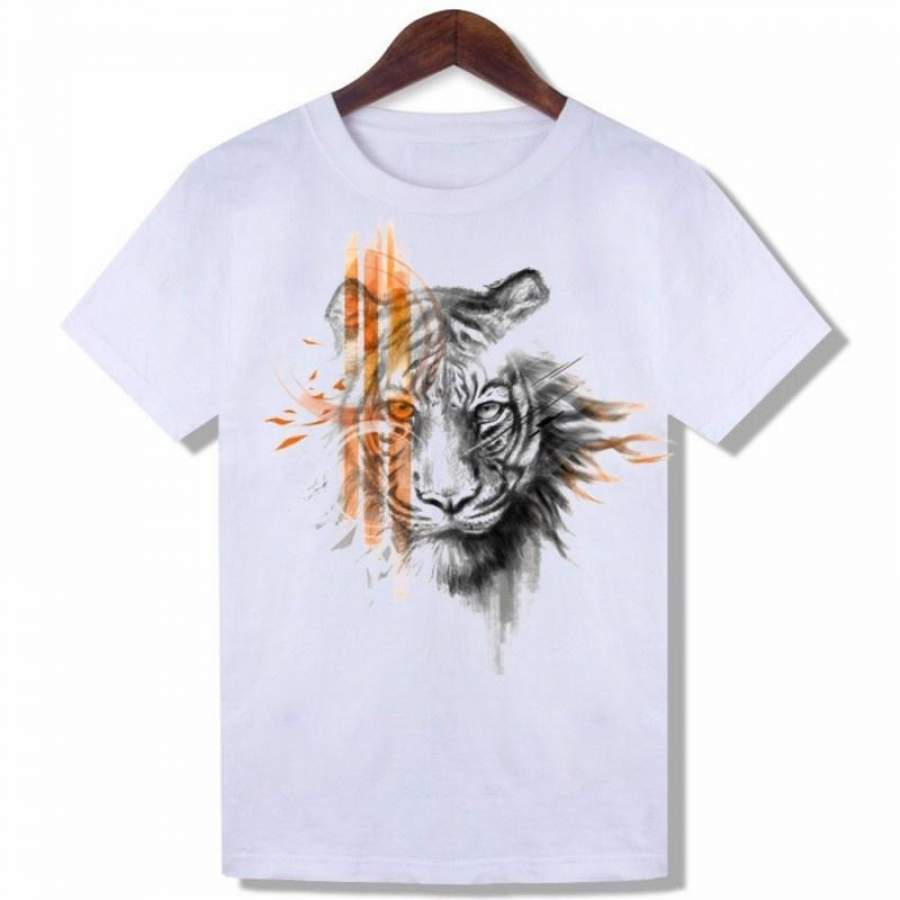 Summer T-Shirt White Tops Casual Tiger Printed T Shirt Women Harajuku O-Neck Short Sleeve T-Shirt Blusa Tumblr