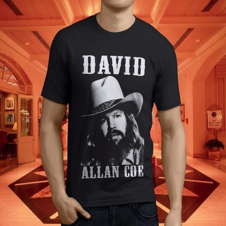 New Popular David Allan Coe Poster Men’S Black T-Shirt Size S-3Xl