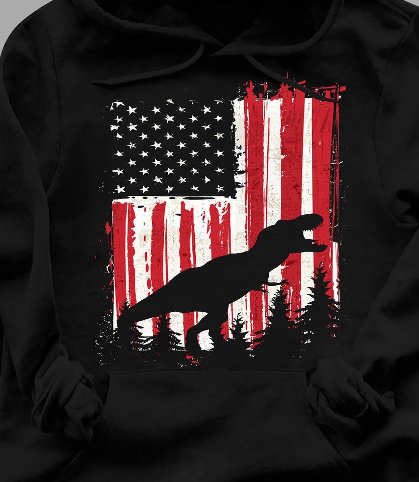 American Flag Dinosaur Standard Hoodie