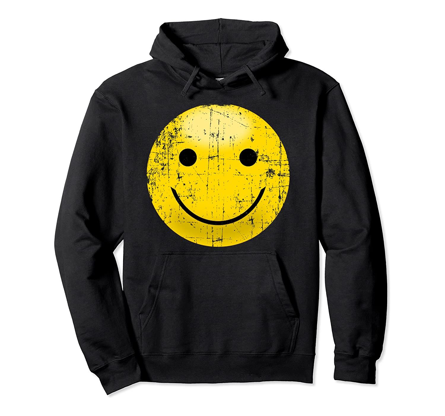 Vintage Smiley Face Shirt – Smile Face Happy 80s Vibe Yellow Pullover Hoodie, T-Shirt, Sweatshirt, Tank Top, Racerback, Dolman