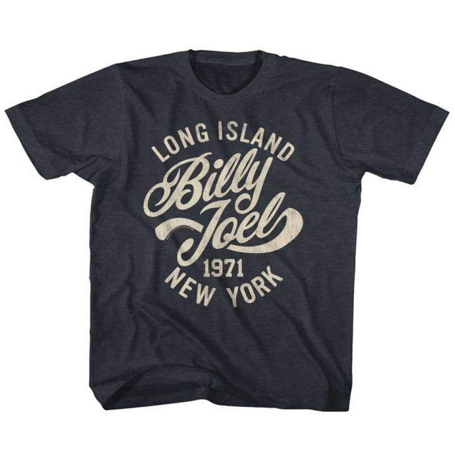 Billy Joel Long Island Kids Youth T Shirt Vintage Navy