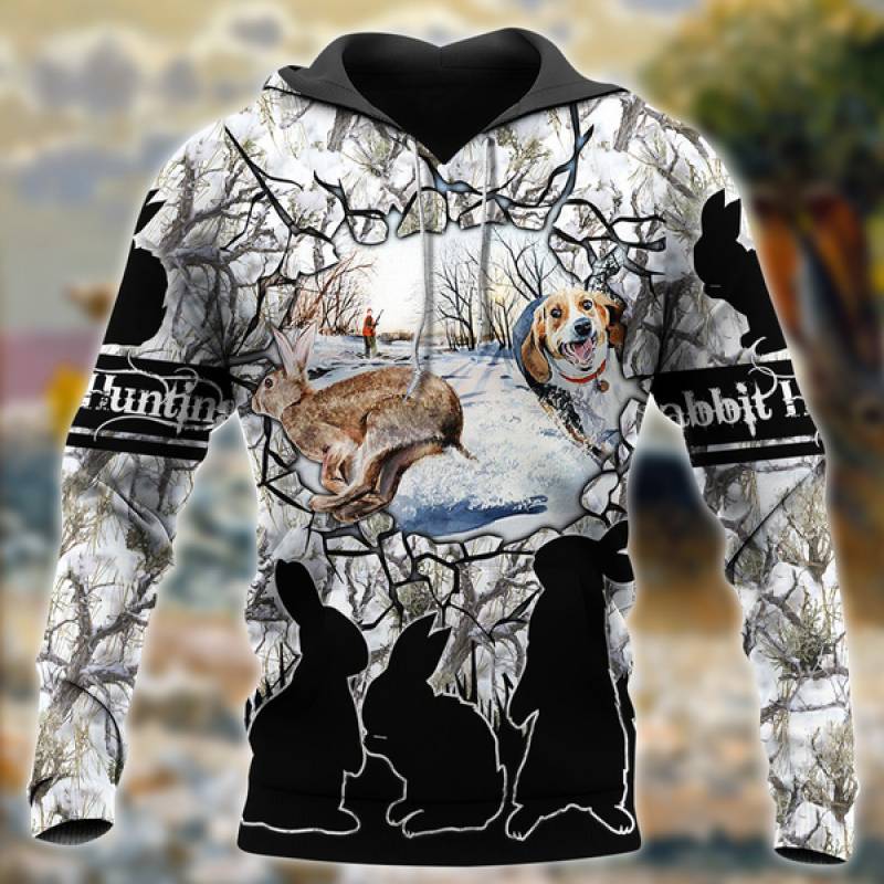 Rabbit Hunting All Over Printed Hoodie BT040130