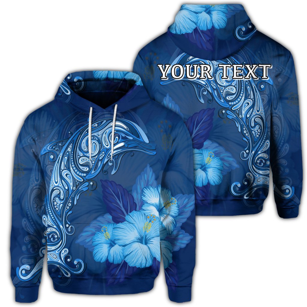 (Personalised) Hawaiian Dolphin Hibiscus Tropic Blue Polynesian Hoodie – AH – J4R