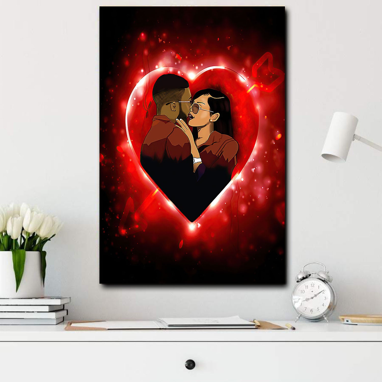 African Retro Vintage Canvas Black Couple Home Decor