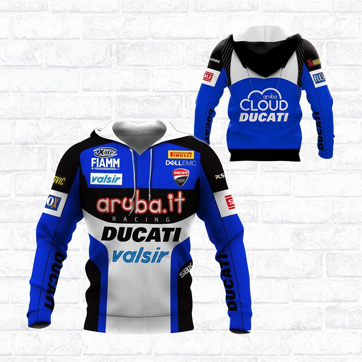 3D ALL OVER PRINTED DUCATI RACING SHIRTS VER1 (BLUE)