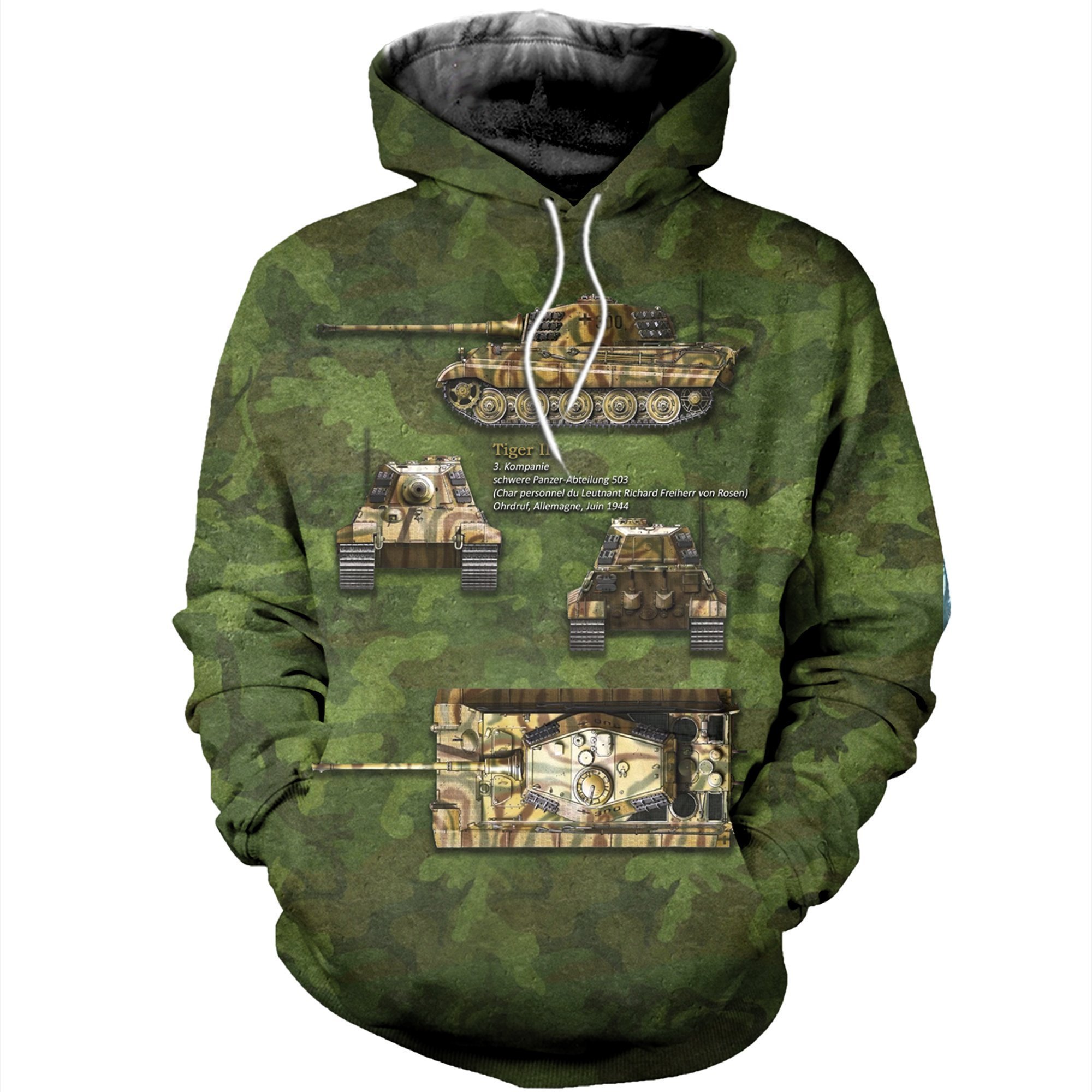 Tiger II Tank 3D All Over Print | Hoodie | Unisex | Full Size | Adult | Colorful | HT7173