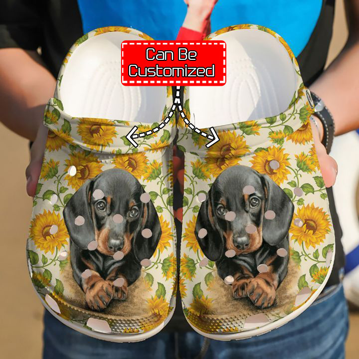 Dog – Dachshund Cute Sunflower Clog Shoes For Men And Women